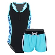 Two-Piece Swimming Jumpsuit with Shorts